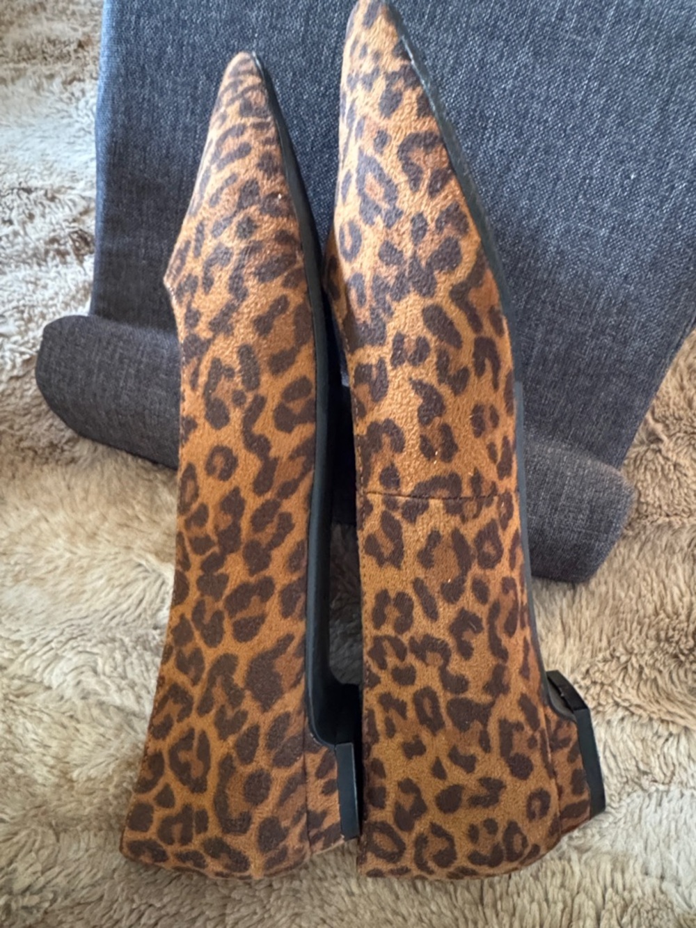 Comfortview Leopard Flats 9.5 Extra Wide WW Animal Print Pointed Toe NIB - Picture 3 of 9